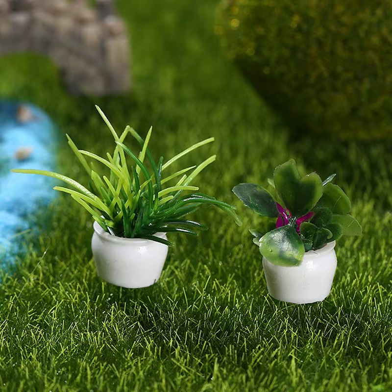 Mini arbre miniature en pot pour maison de poupée