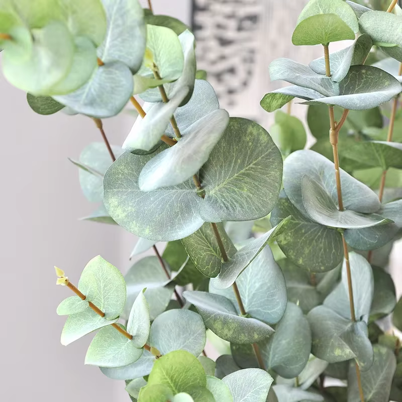 Feuille d'argent de plante verte artificielle de 90CM