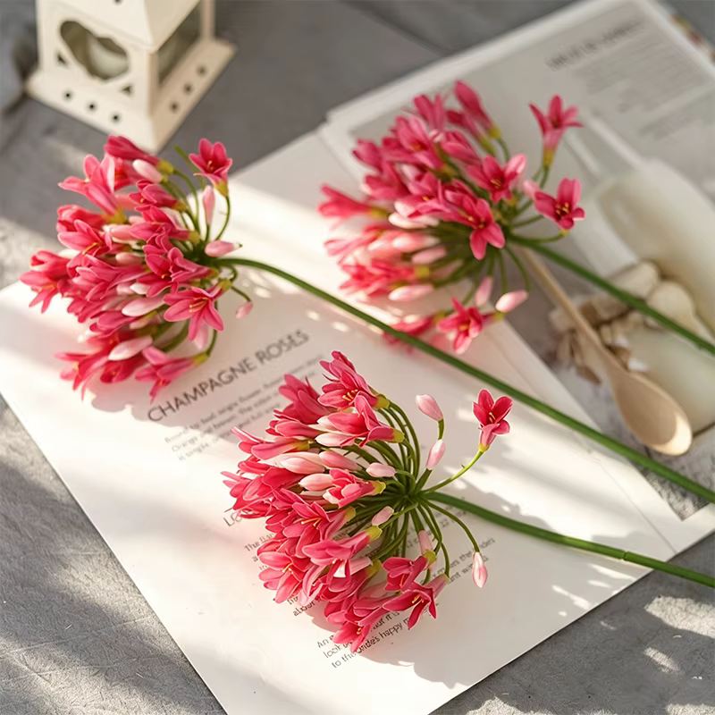 Fleurs artificielles Agapanthus de luxe de 75 cm