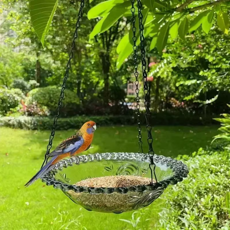 ●   Nouvelle mangeoire à oiseaux suspendue en forme de fleur, bain pour oiseaux, pour jardin, cour, ferme, fournitures pour mangeoires à colibris, bain pour oiseaux