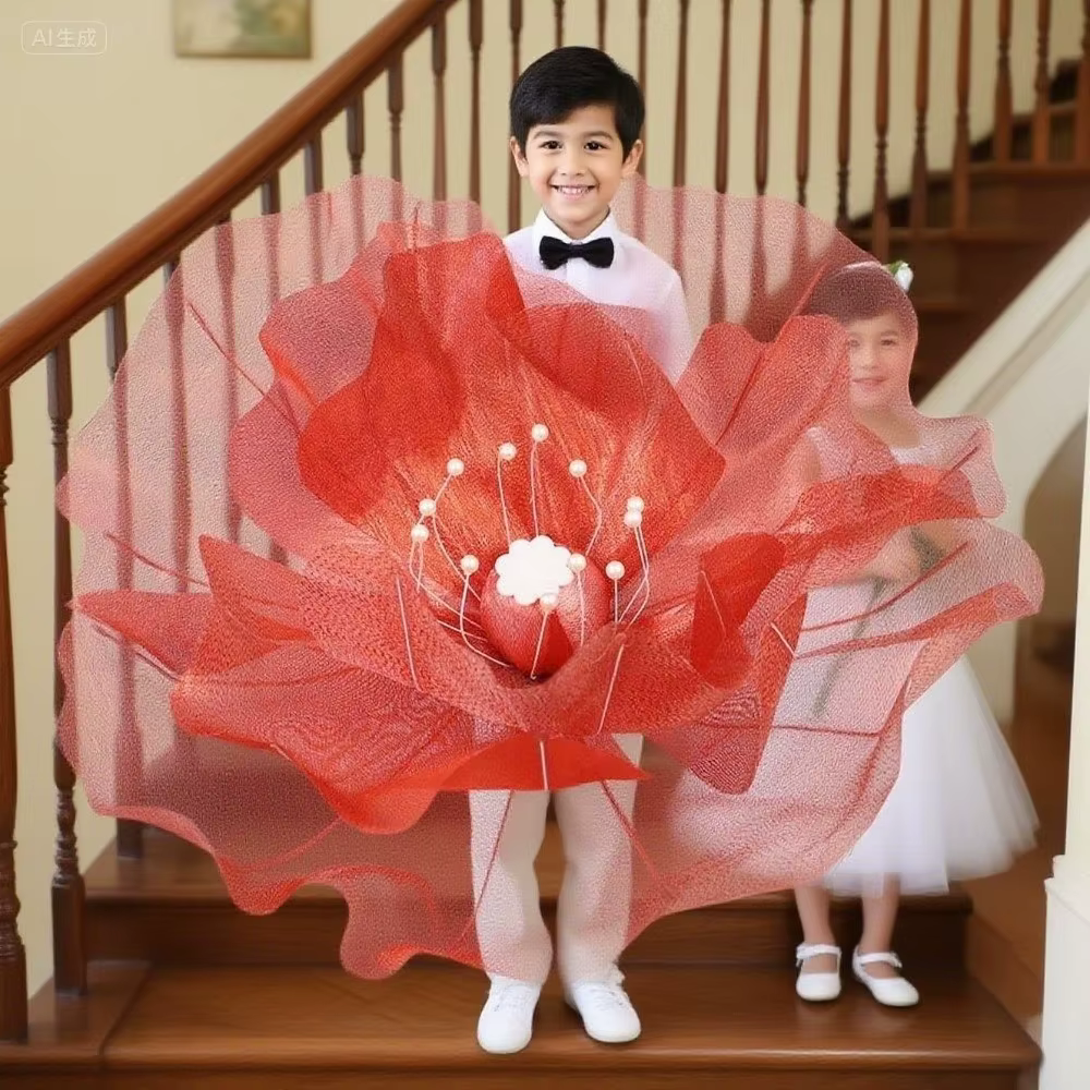 Fleur artificielle 3D en gaze de 50 cm