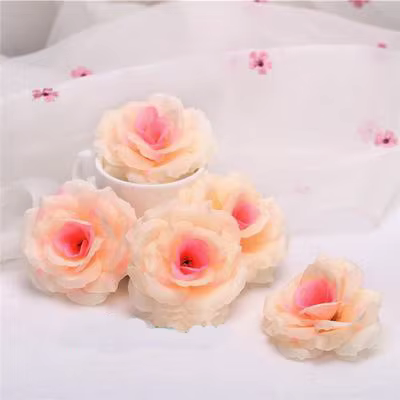 Têtes de roses artificielles en soie