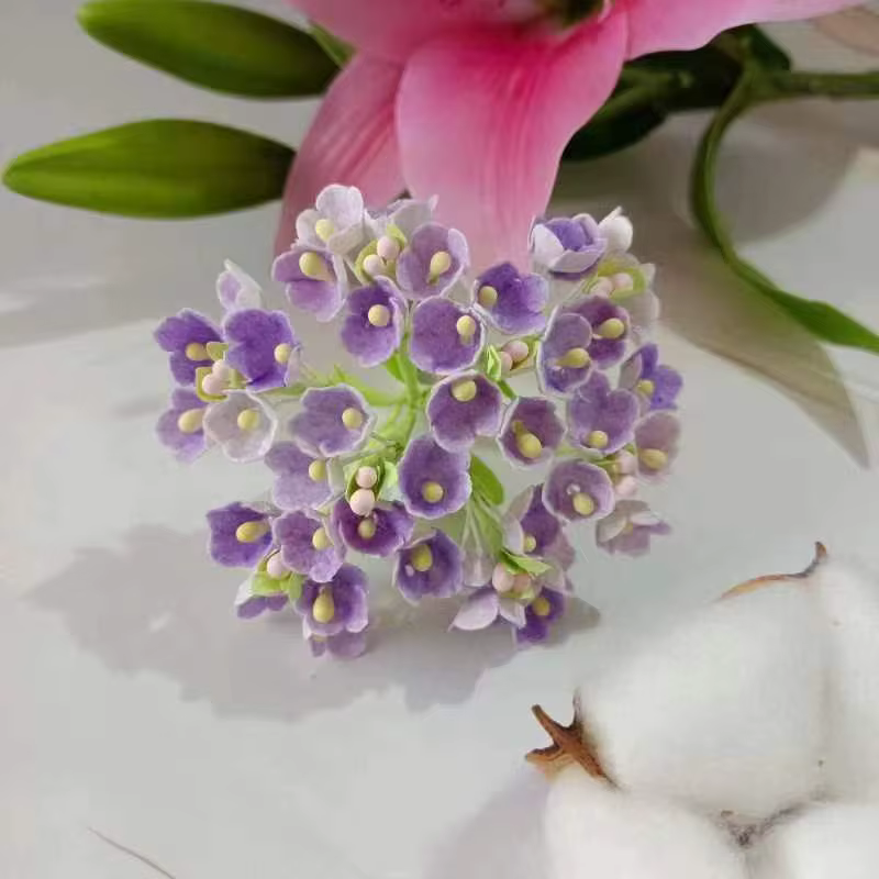 8 pièces / 40 têtes de mini fleurs en papier de 1 cm