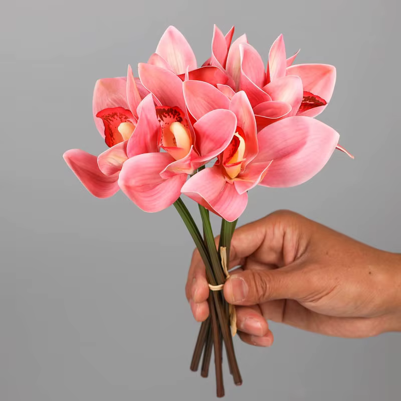Bouquet de Cymbidium artificiel en Latex