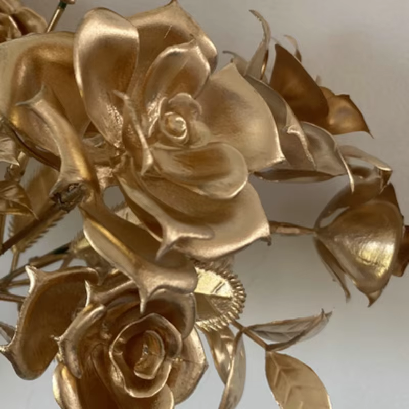 Fleurs artificielles série dorée