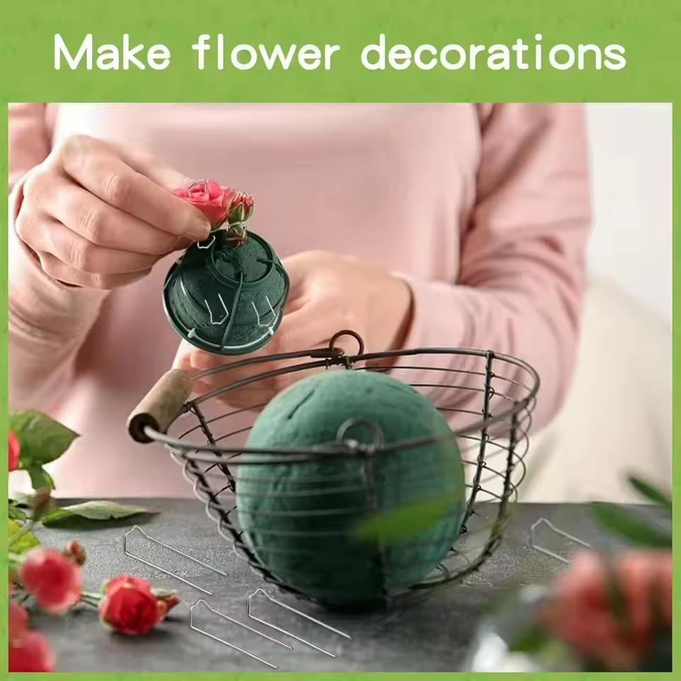 Clips de fixation portables et compacts pour jardinage - Pinces de support de plantes galvanisées en forme de M