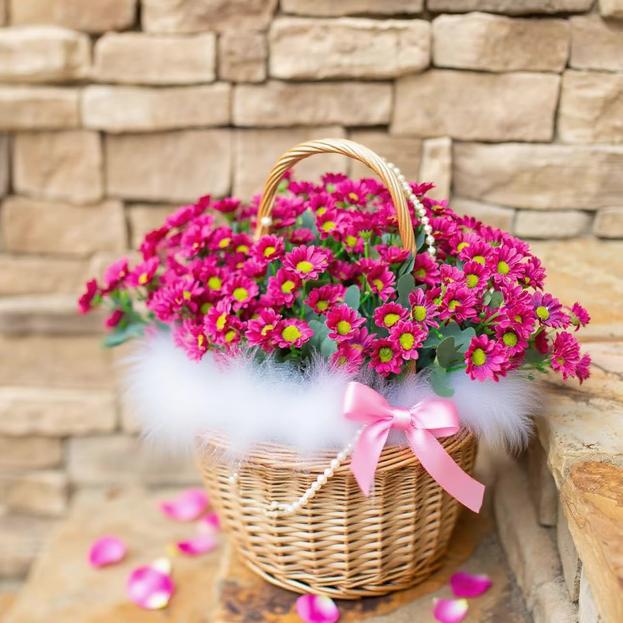 Fleurs artificielles, beau Bouquet de marguerites en soie