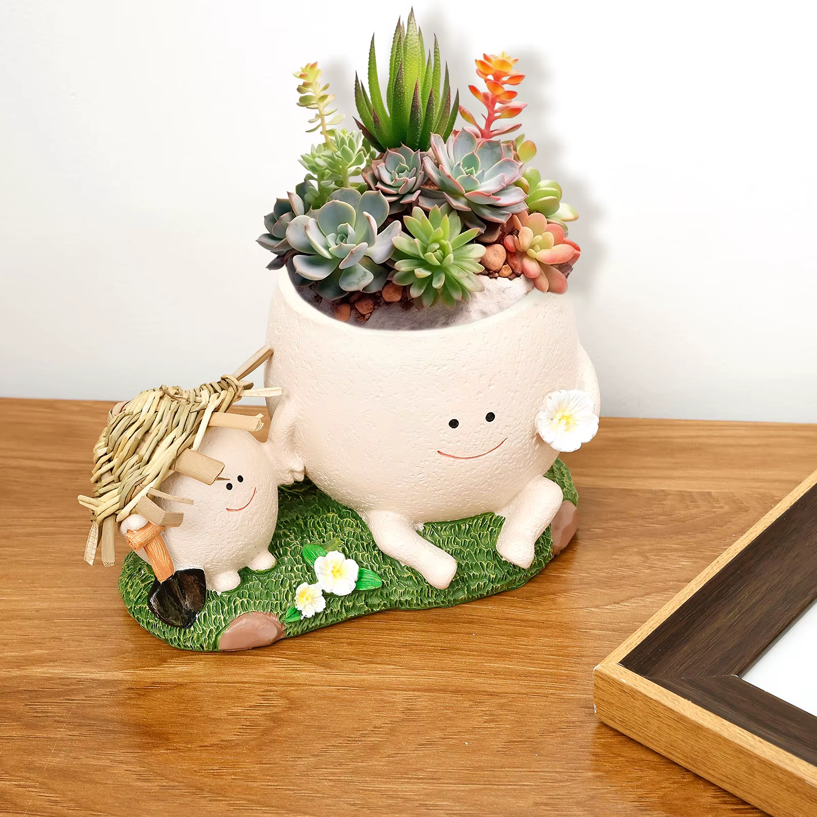 Pots succulents sourire visage planteur Pot résine mignon balançoire chaise suspendue créative fleur