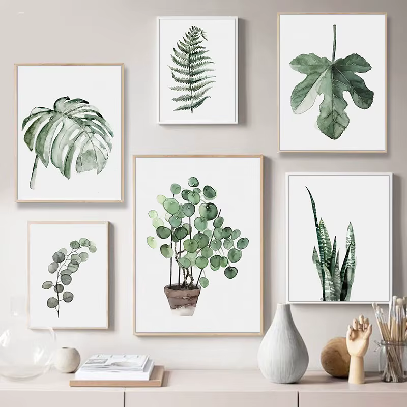 Toile de feuilles de plantes vertes simples