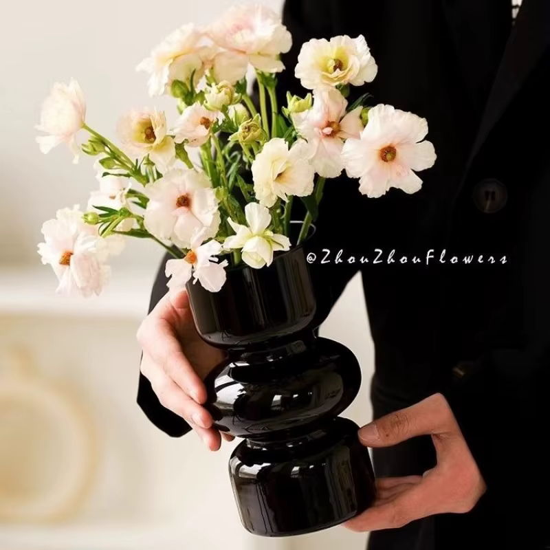 Vase en verre rétro français