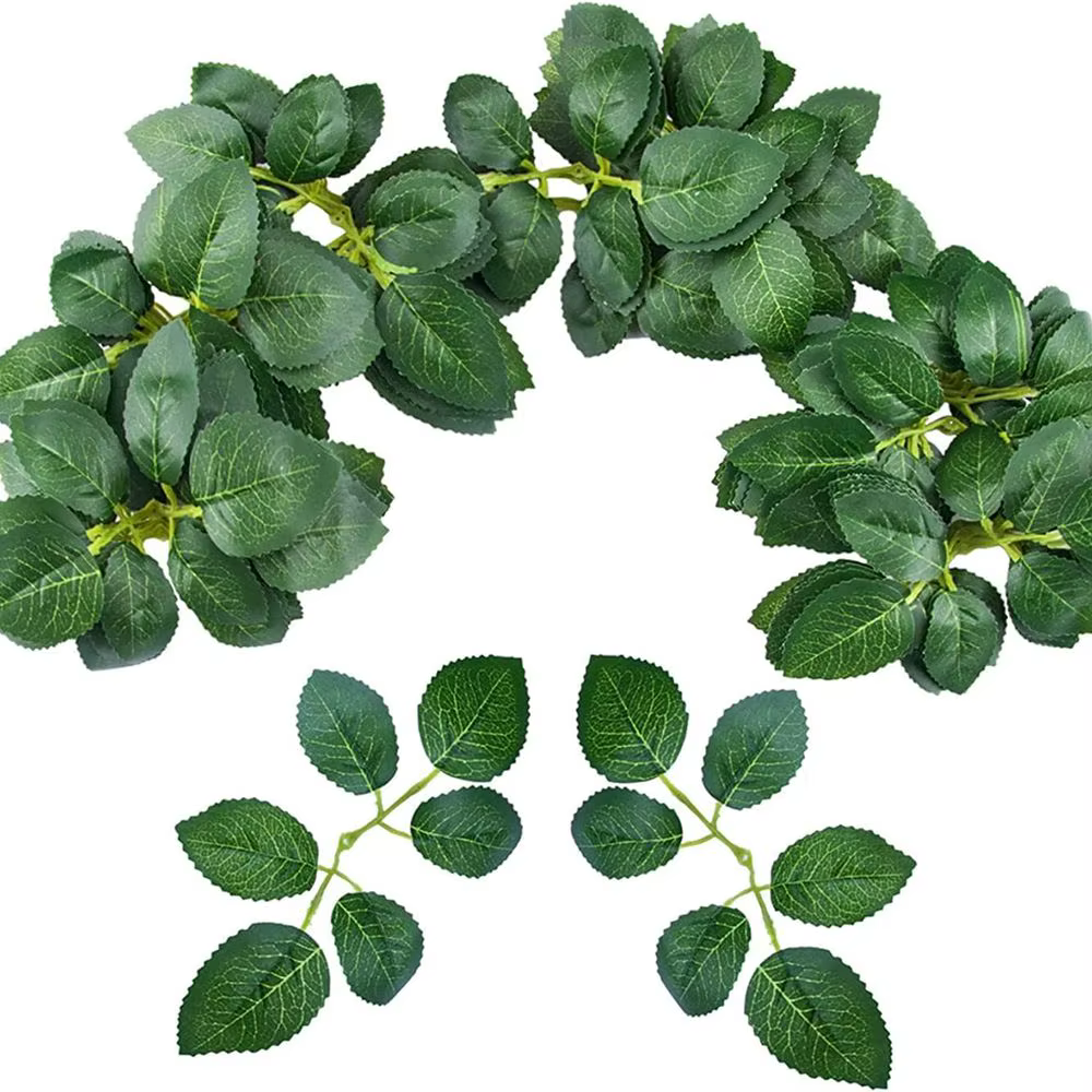50/100 pièces plante artificielle feuilles de roses noël maison extérieure protection UV mur de jardin mariage Bouquet de mariée bricolage décoratif