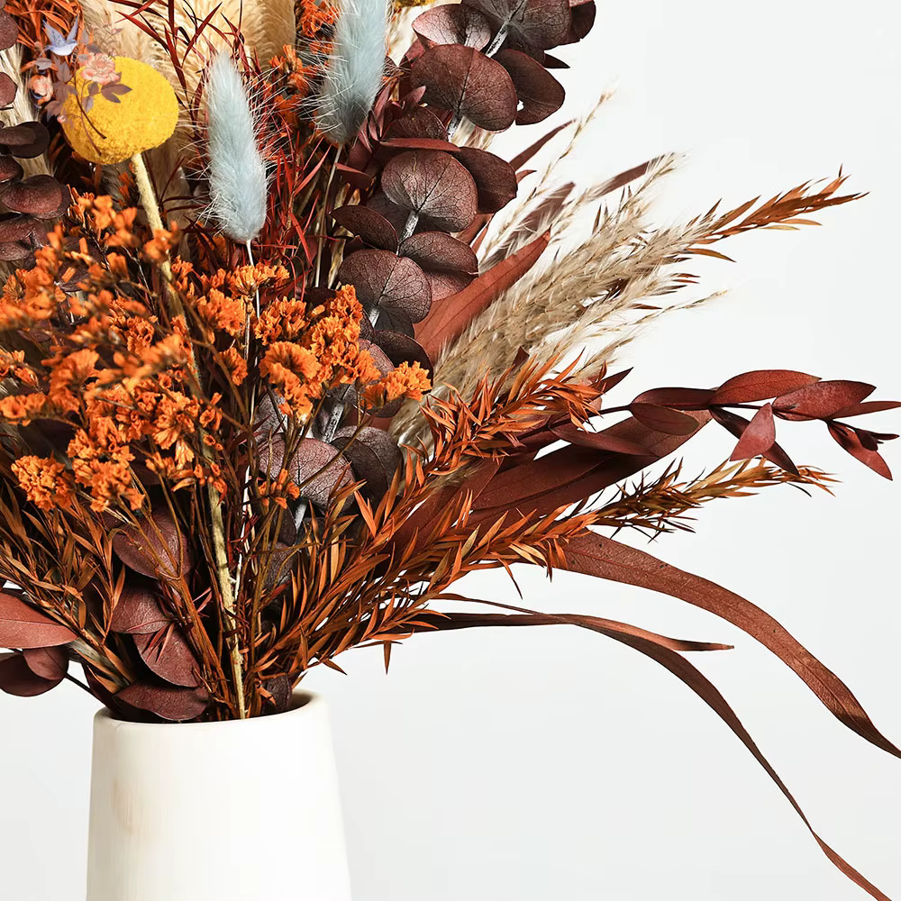 Bouquets de Pampas d'eucalyptus Orange