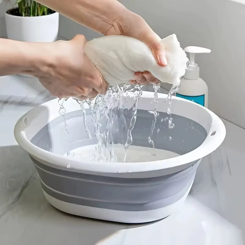 Bassin de bain de pieds pliable, 1 pièce, pour trempage des pieds, seau en plastique épais, pieds pliables multifonctions, baignoire de trempage, linge pliable