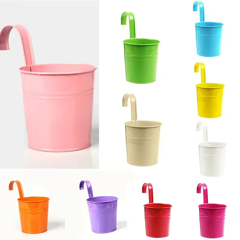 10 couleurs, pots de fleurs et de plantes en métal