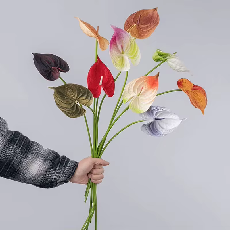 Bouquet de fleurs artificielles en PU Anthurium