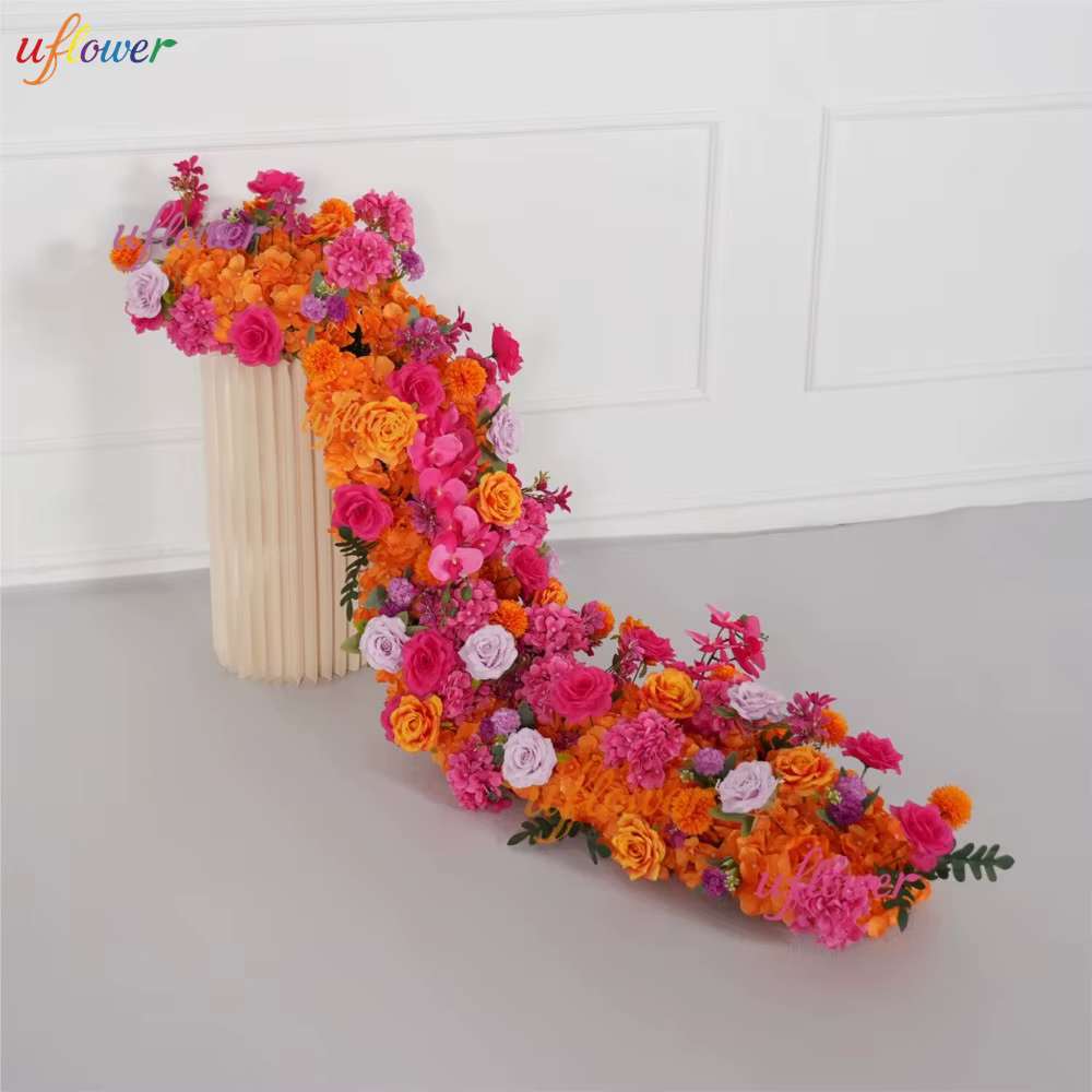 Guirlande de fleurs artificielles roses et blanches Uflower pour décoration d'arche de mariage