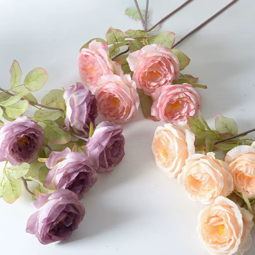 Artificialflower Caramel Rose Haute Qualité Jardin Cour De Mariage Mariée Bouquet Couronne Maison Table Vase Festival Bricolage Cadeau Décor
