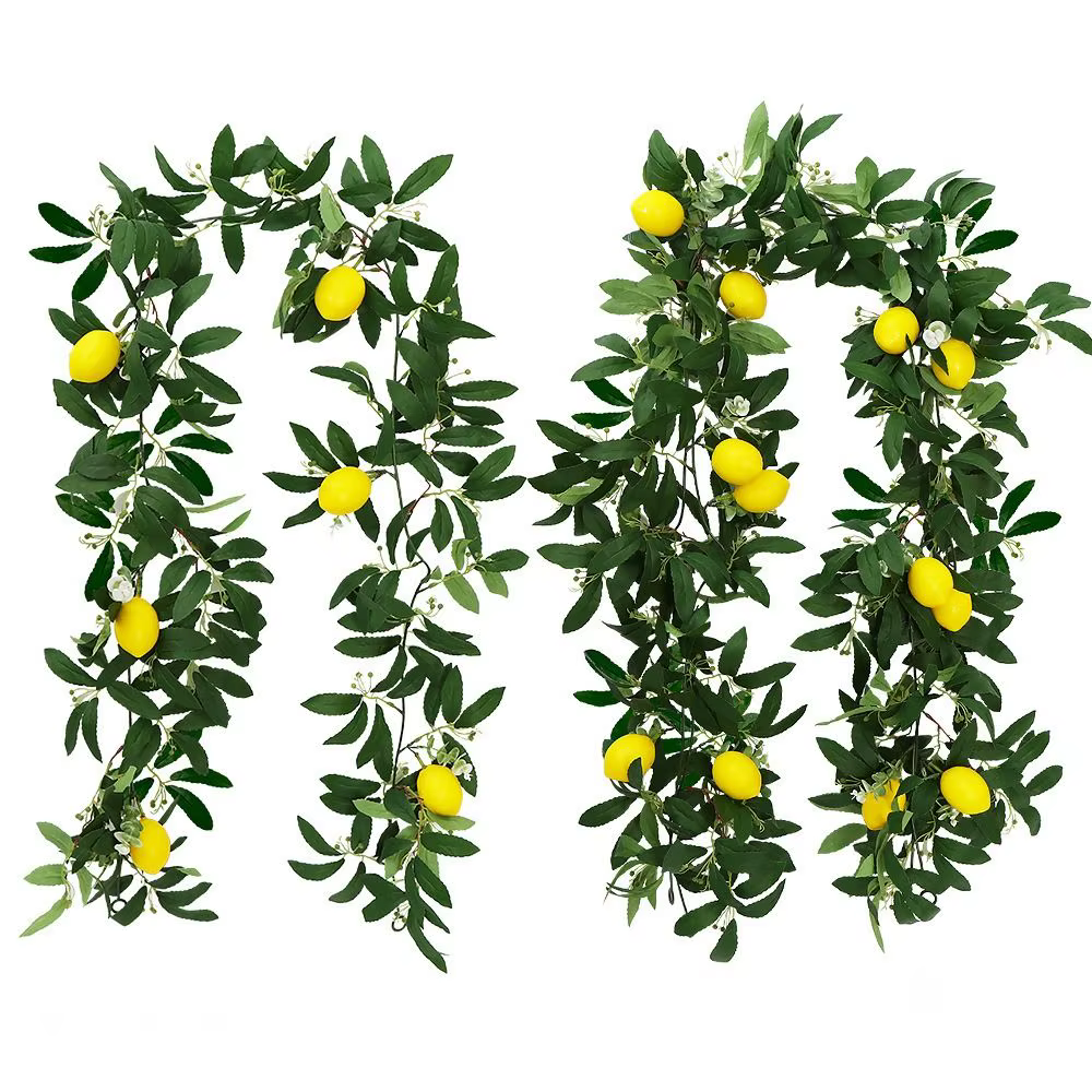 Guirlande de citrons artificiels en eucalyptus printanier