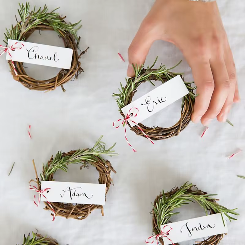 Couronne de décoration de mariage en rotin naturel