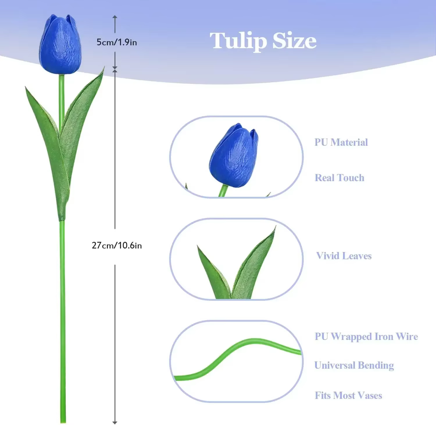 Tulipes artificielles au toucher réel