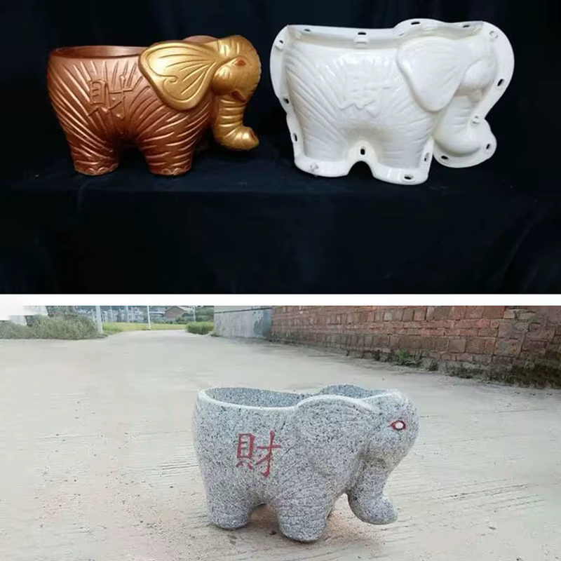 Pot de fleur en forme d'éléphant