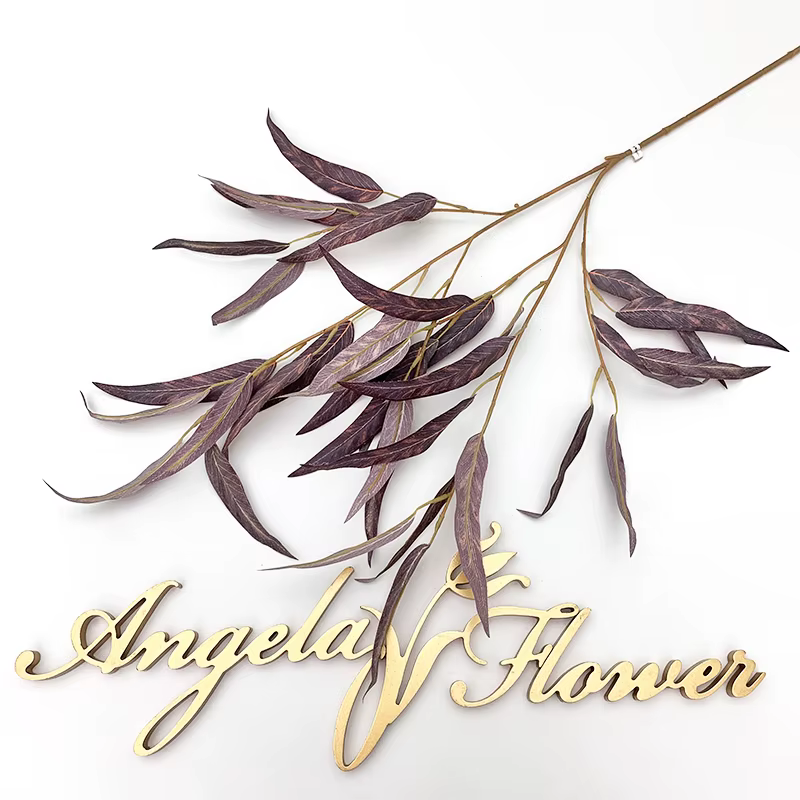 Plantes vertes feuille de saule fleur artificielle branche en osier Floral mariage maison chambre Table décoration jardin Photo accessoires A7605