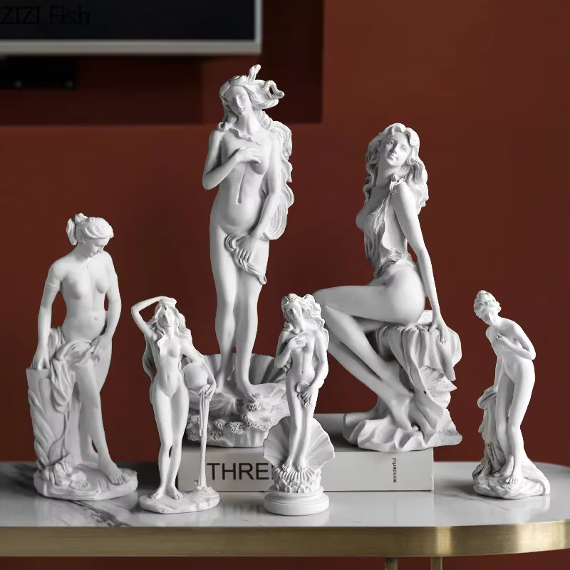 Statue de déesse vénus, figurines mythologiques, décoration de bureau, ornements, personnages créatifs, Sculpture en résine, décor esthétique de salle