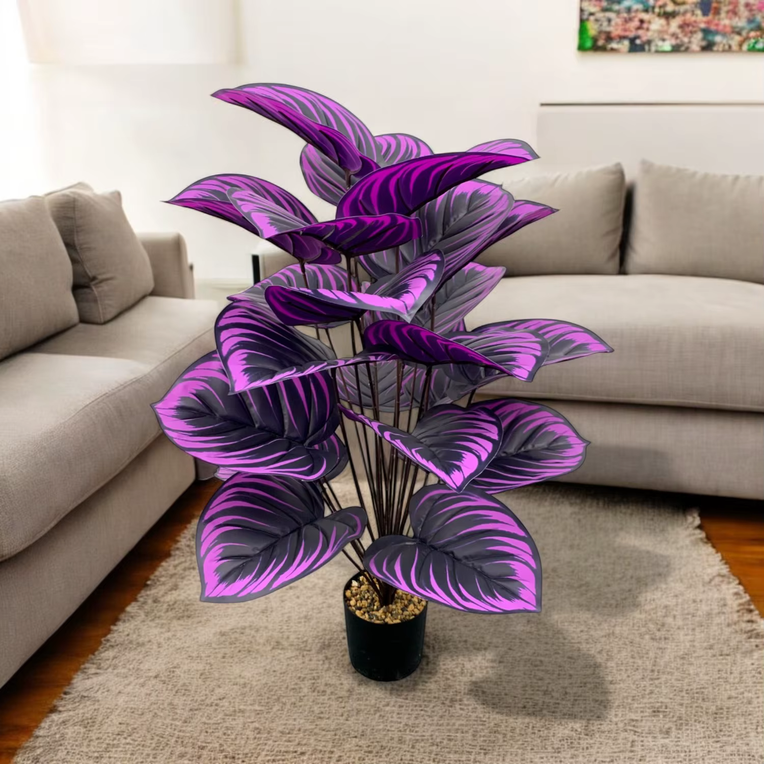 Plantes artificielles violettes élégantes