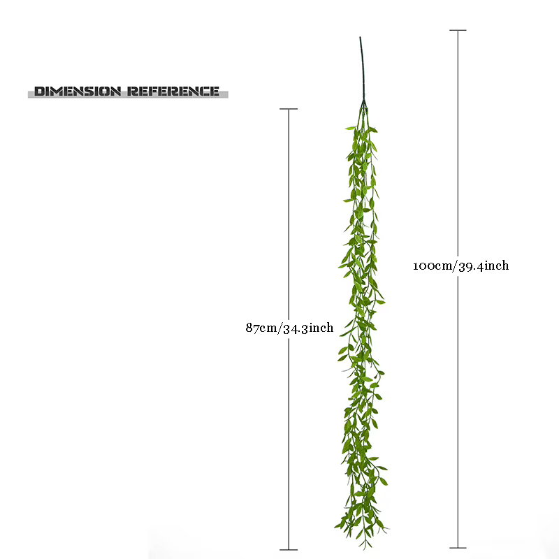Simulation de Branches de saule pleurs plantes vertes artificielles tenture murale rotin fleur en plastique bricolage décor de mariage maison accessoires Photo