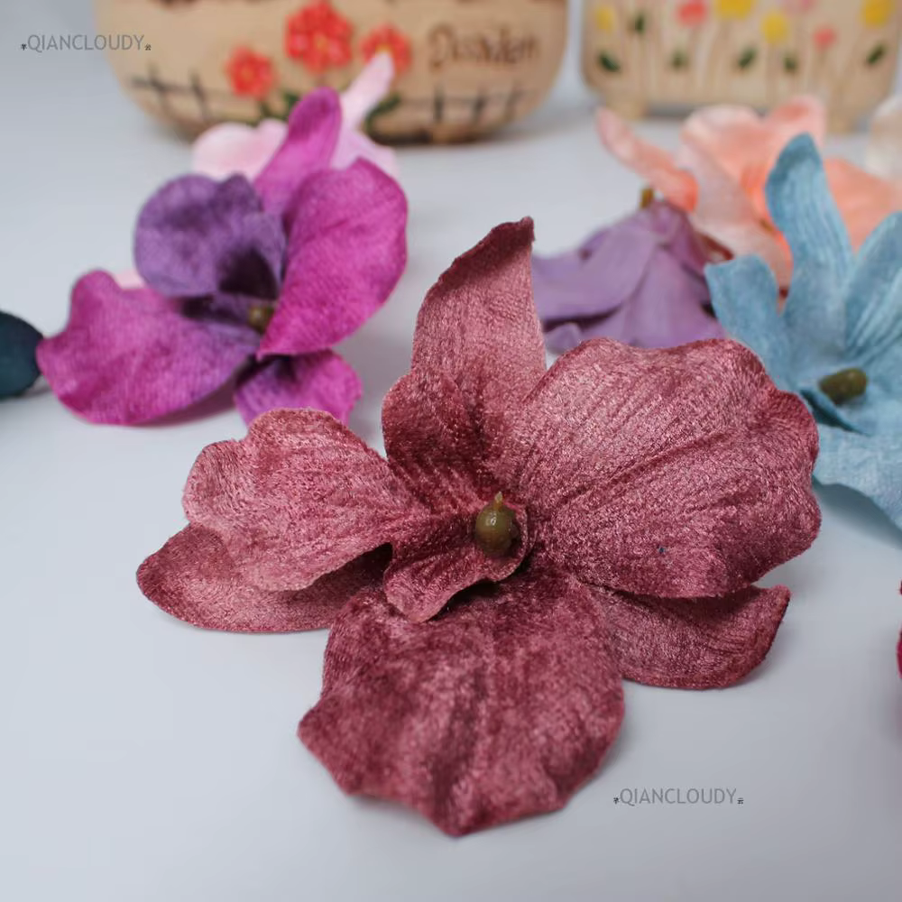 Qiancloud-Orchidée artificielle en velours pour mariage