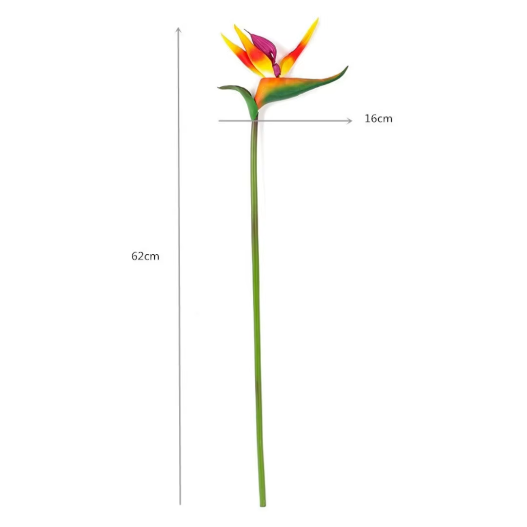 1/3 pièces Fleurs artificielles Strelitzia en caoutchouc à longue tige