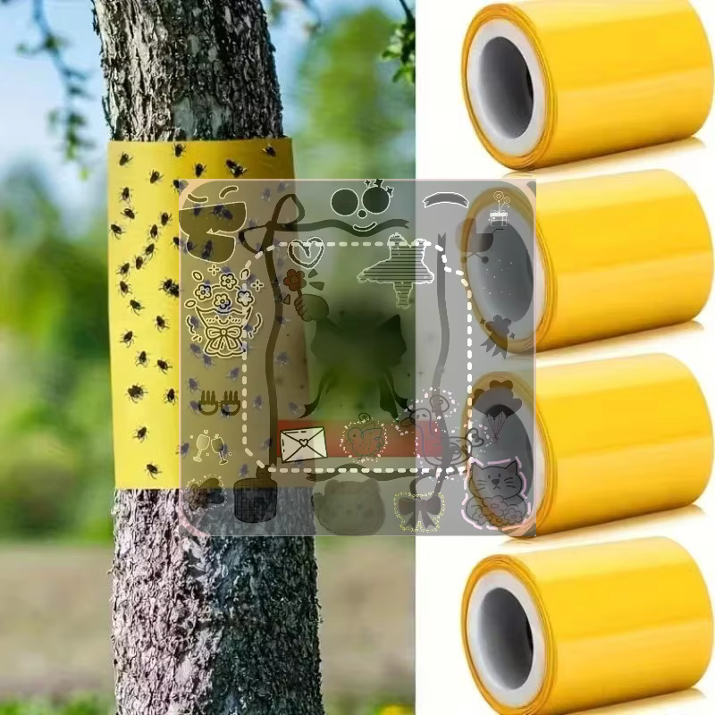 Ruban adhésif double face jaune 5/10M pour extérieur