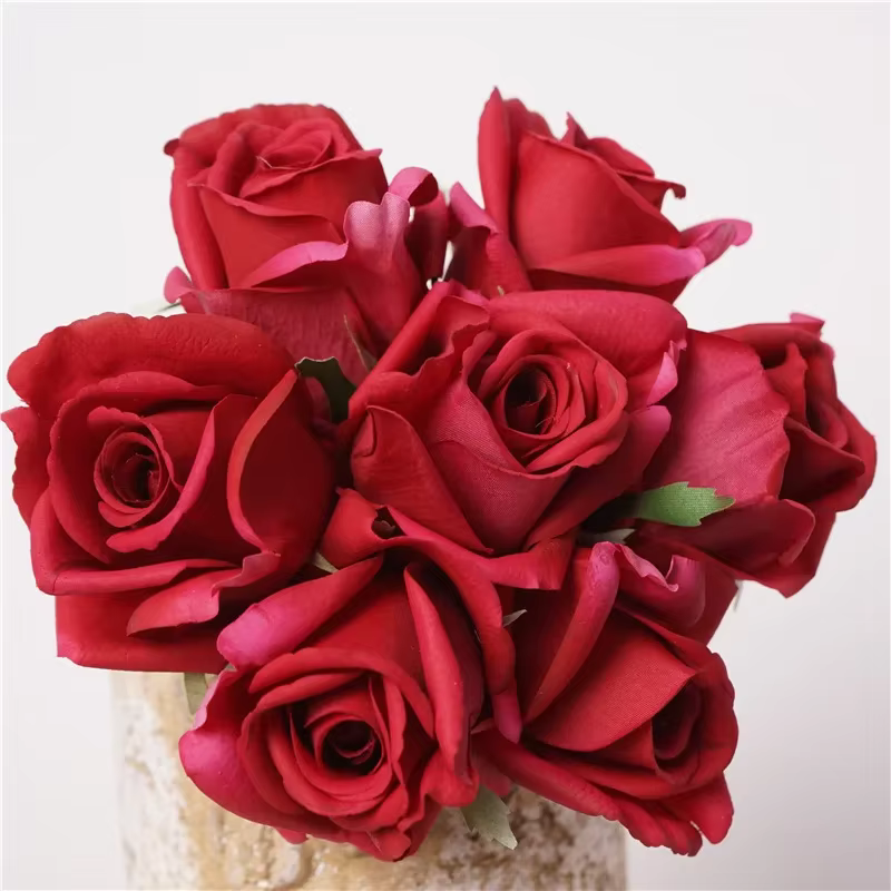 Bouquet de Roses Artificielles Hydratantes au Toucher Réel