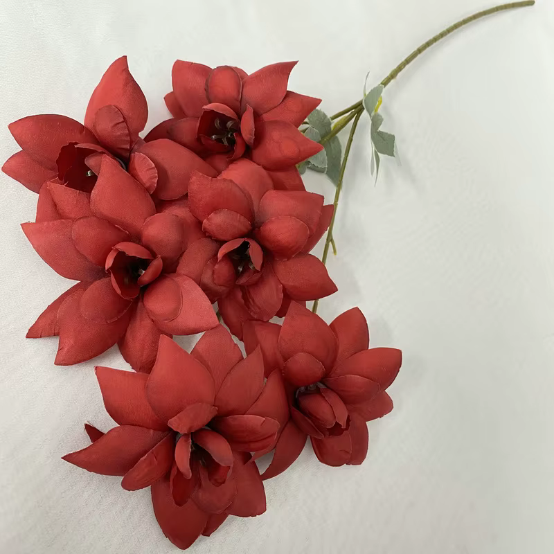 Série rouge fleurs artificielles pivoines Roses arc de mariage décoration de fête de vacances fausse fleur Simulation Rose plante florale
