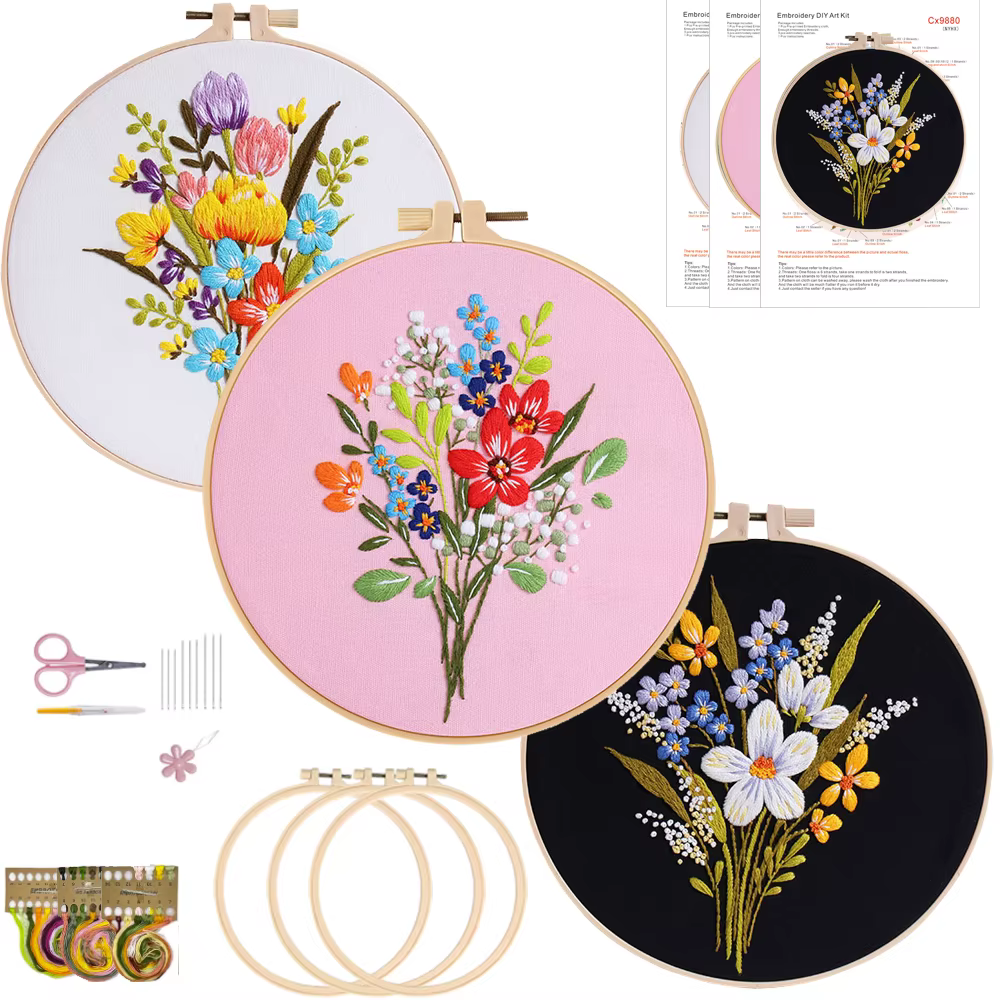 Kit de broderie de Bouquet de fleurs