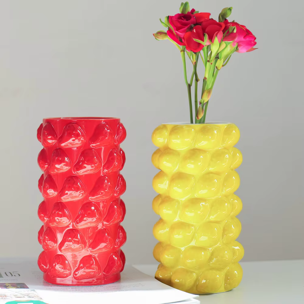 Vase à fleurs en céramique en forme de fruit