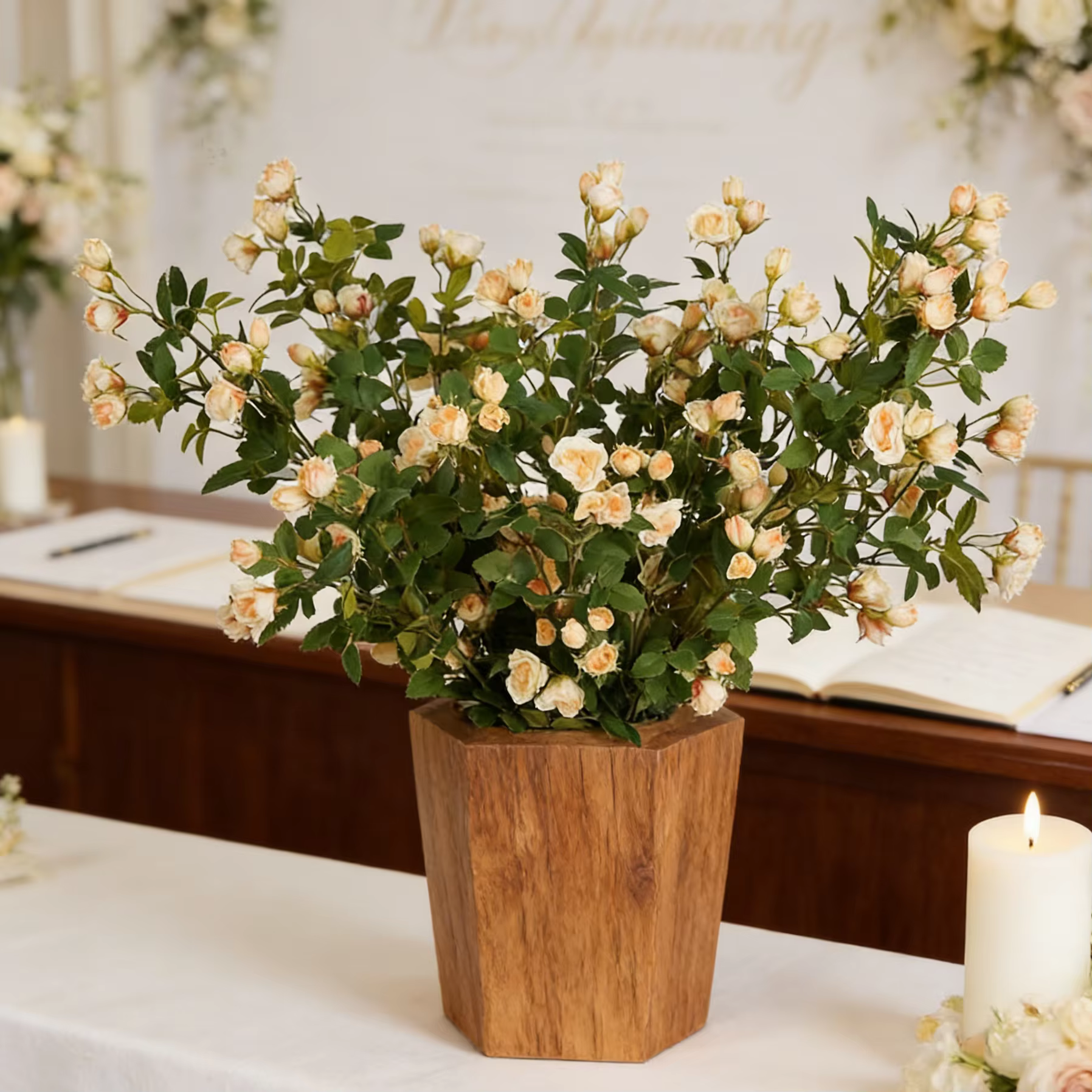 Fleurs artificielles Camellia Daisy Mariage Brial Bouquet Maison Salle Vase Table Jardin BRICOLAGE Cadeau Couronne Matériel Decorat
