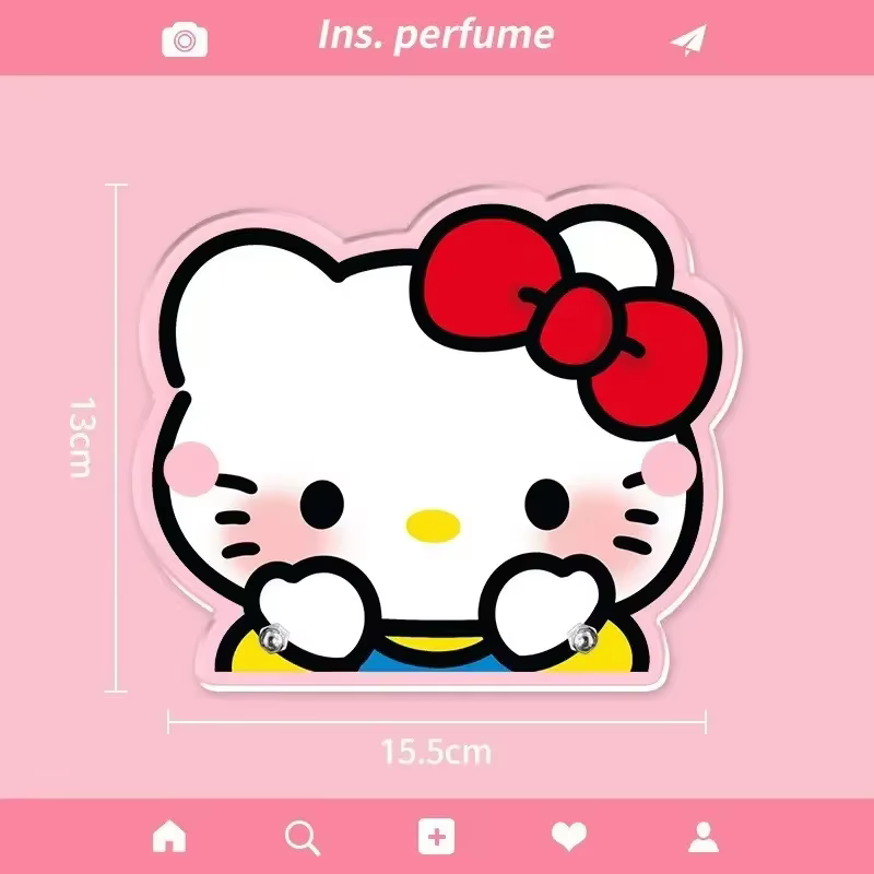 Support de rangement pour pinces à cheveux en acrylique Hello Kitty Kawaii, cadre de lunettes, accessoires de coiffure mignons pour bureau, cadre de lunettes