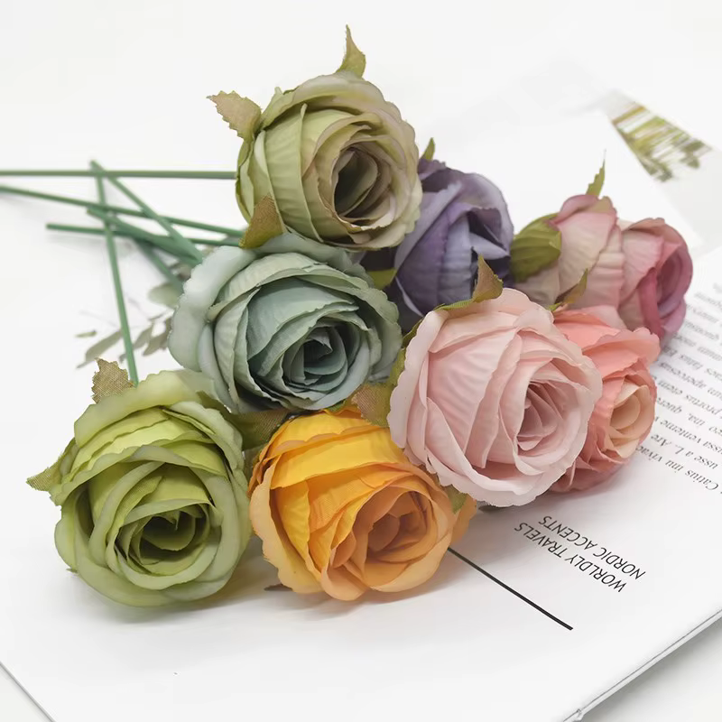 Roses artificielles en soie