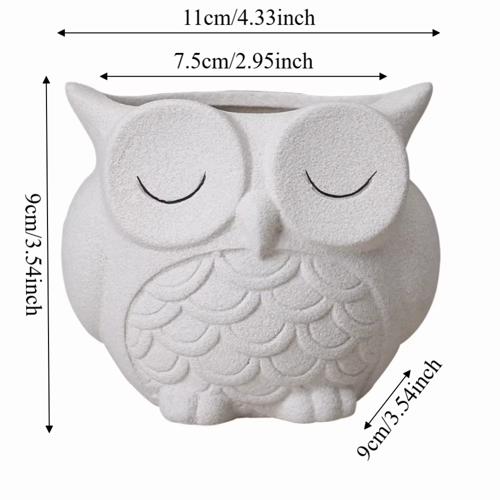 Pot à plantes unique en céramique en forme de hibou