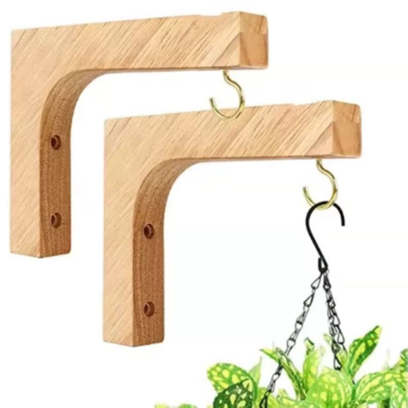 Support mural en bois naturel nordique pour plantes