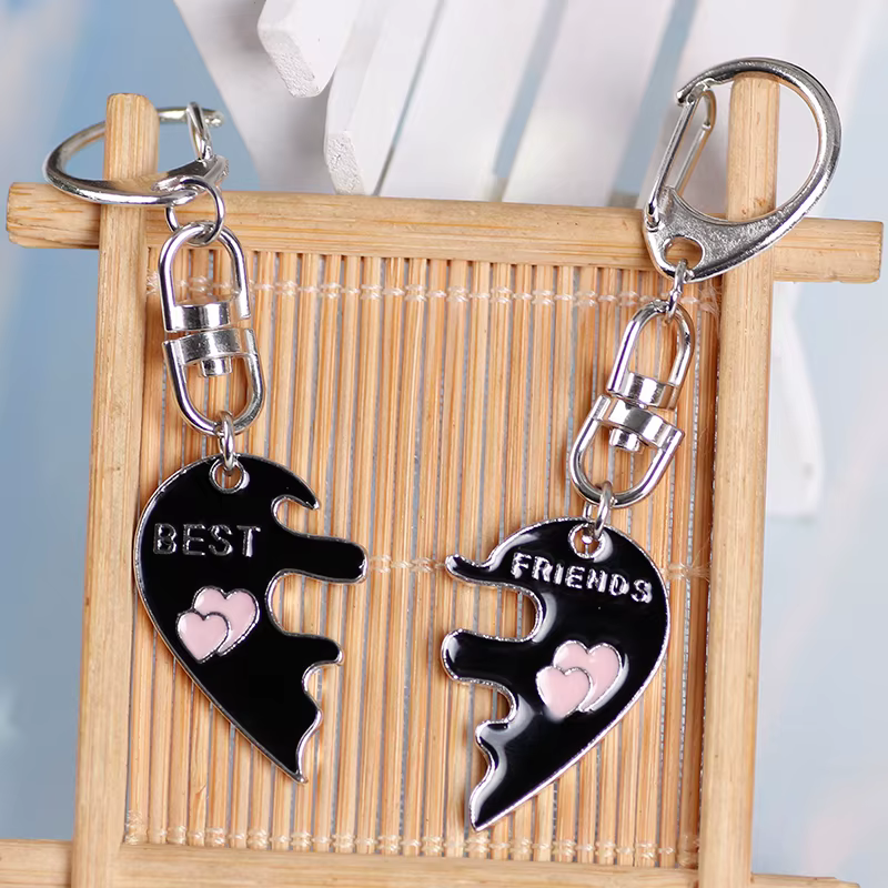 Ensemble de 2 pendentifs porte-clés pour meilleurs amis, porte-clés pour sac à dos homme et femme, breloque pour sac femme, accessoires de bijoux, cadeaux