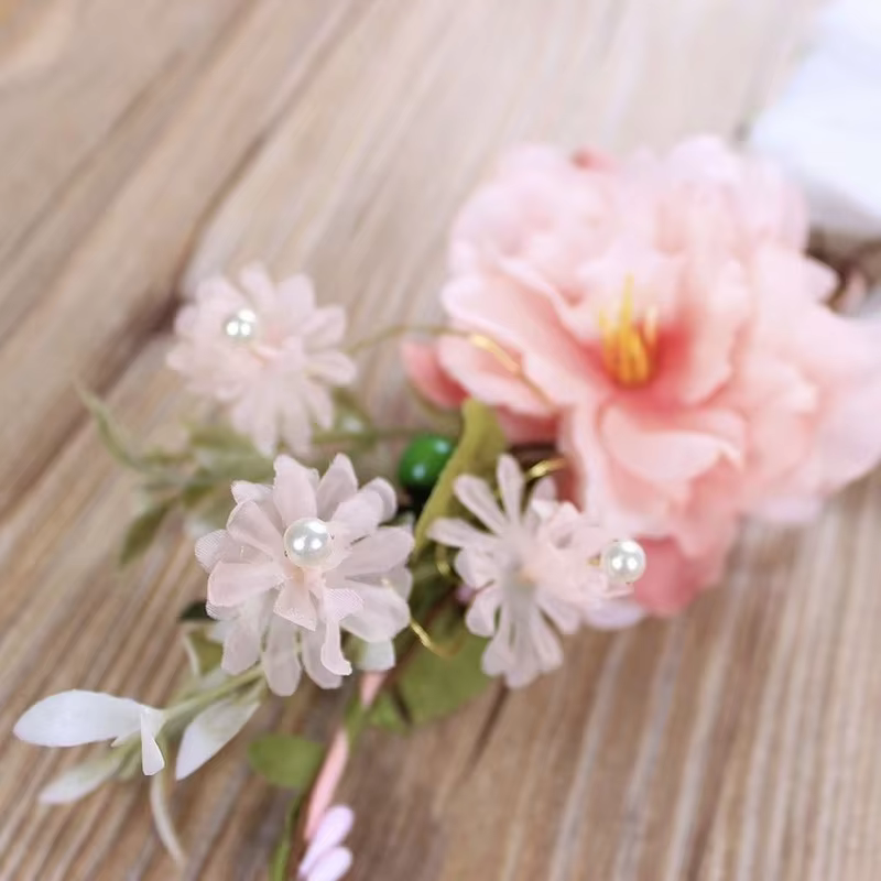 Voile de Rose de mariage pour mariée blanche, couronne de coiffure pour femmes, bandeau pour Date, décoration de maquillage, couronne de fleurs