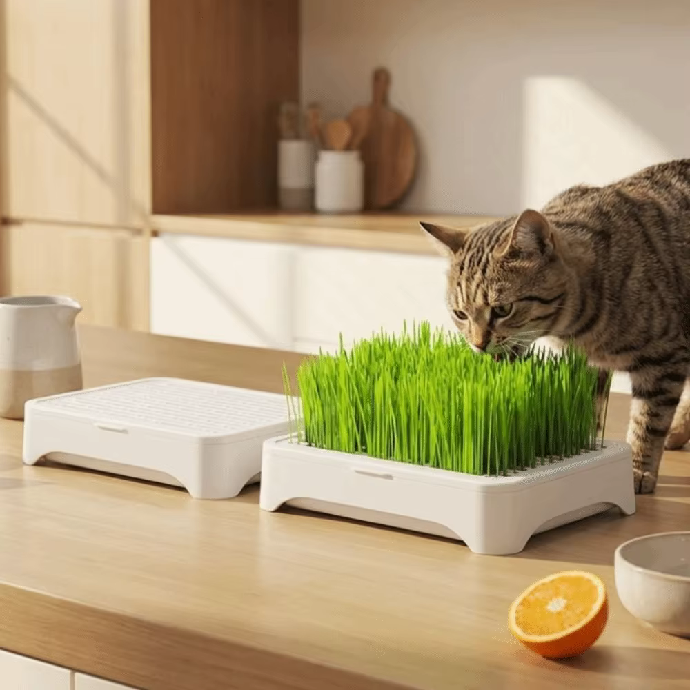 Pot de culture pour herbe à chat en plastique