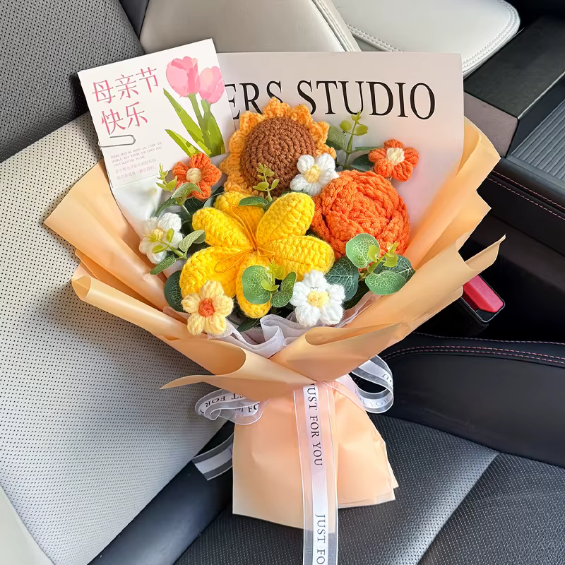 Bouquet de fleurs au crochet