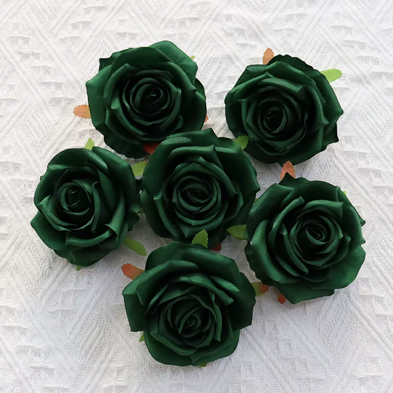 Gros Rose fleur tête 9 cm grande courolle simulée