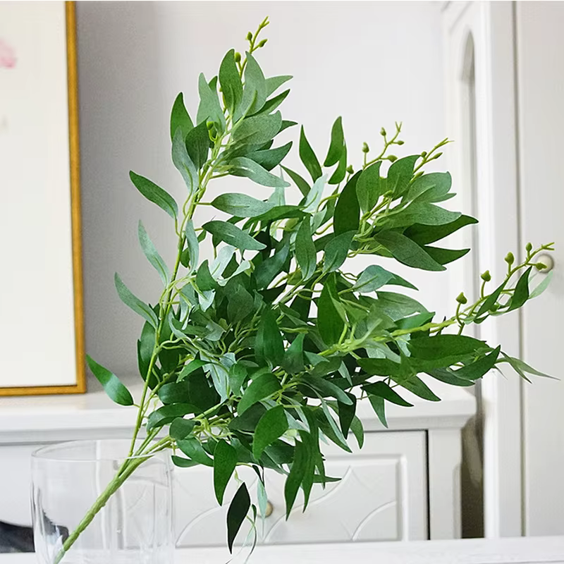 Kahaul 2 pièces plante artificielle feuilles Bouquet Faux saule Jungle mariage toile de fond décoration