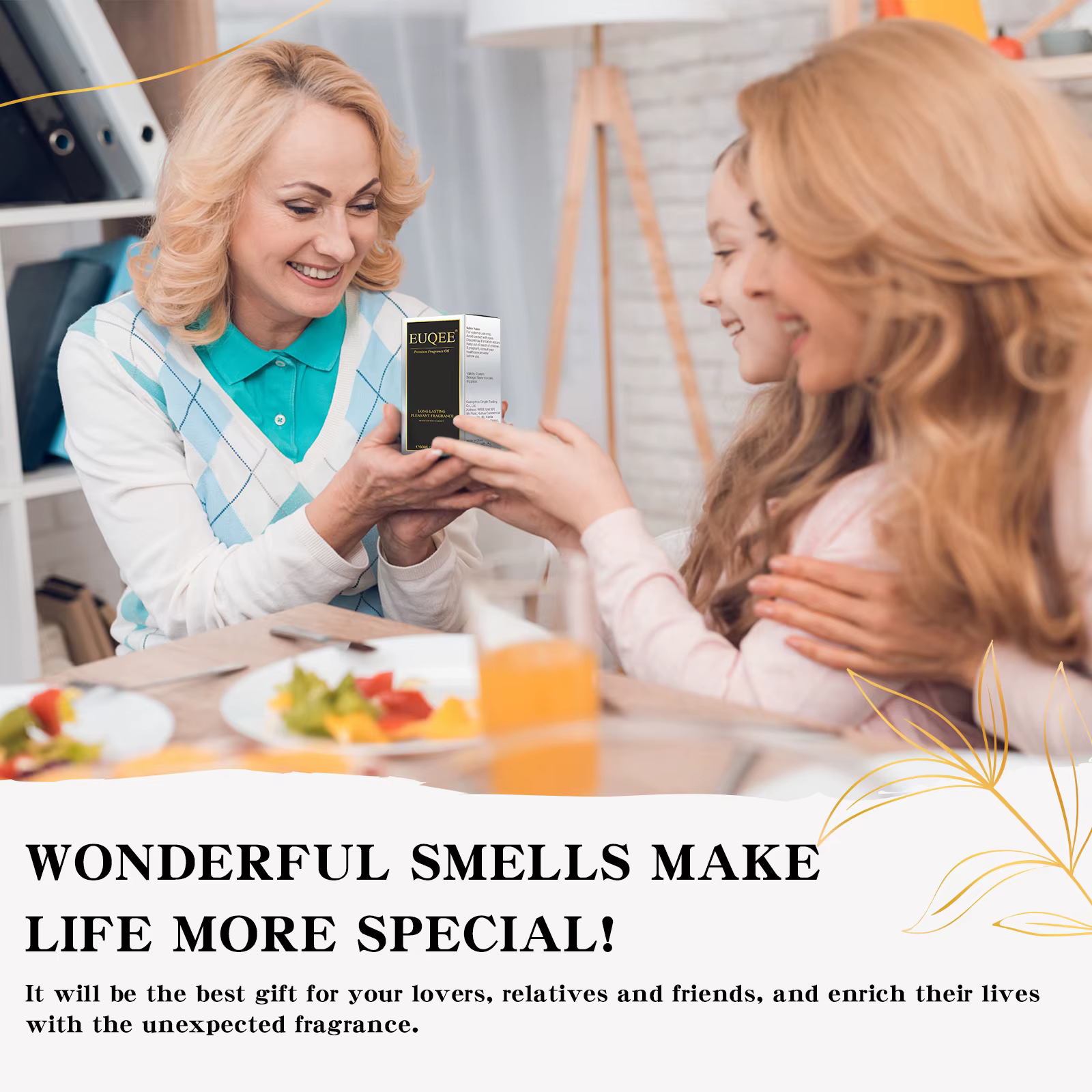 EUQEE 60ml huile parfumée série fleur pour diffuseur d'aromathérapie musc blanc noix de coco vanille