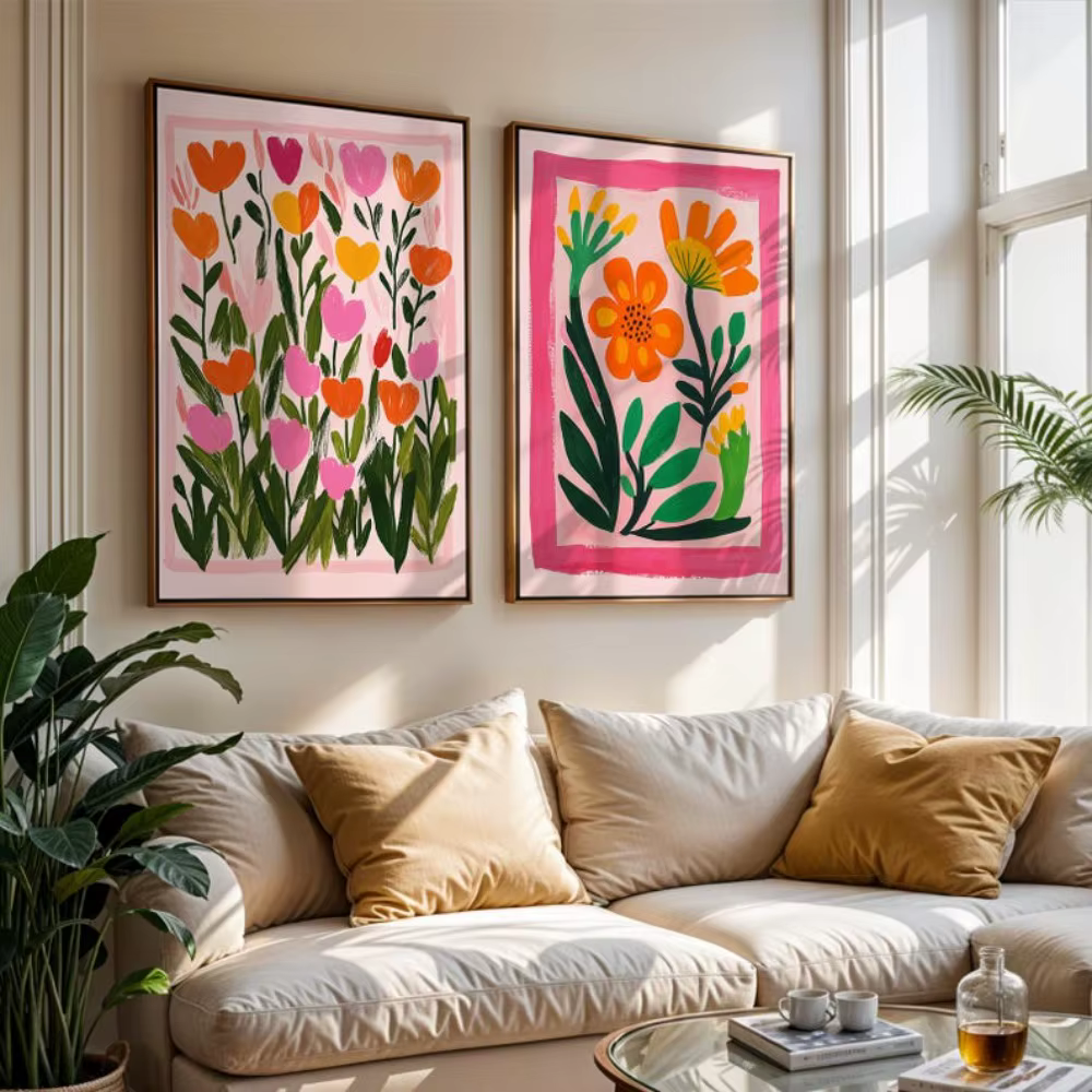 1/2 pièces Bouquet de fleurs sauvages abstrait botanique toile impression affiche moderne esthétique Art imprime décor à la maison mur Art affiches