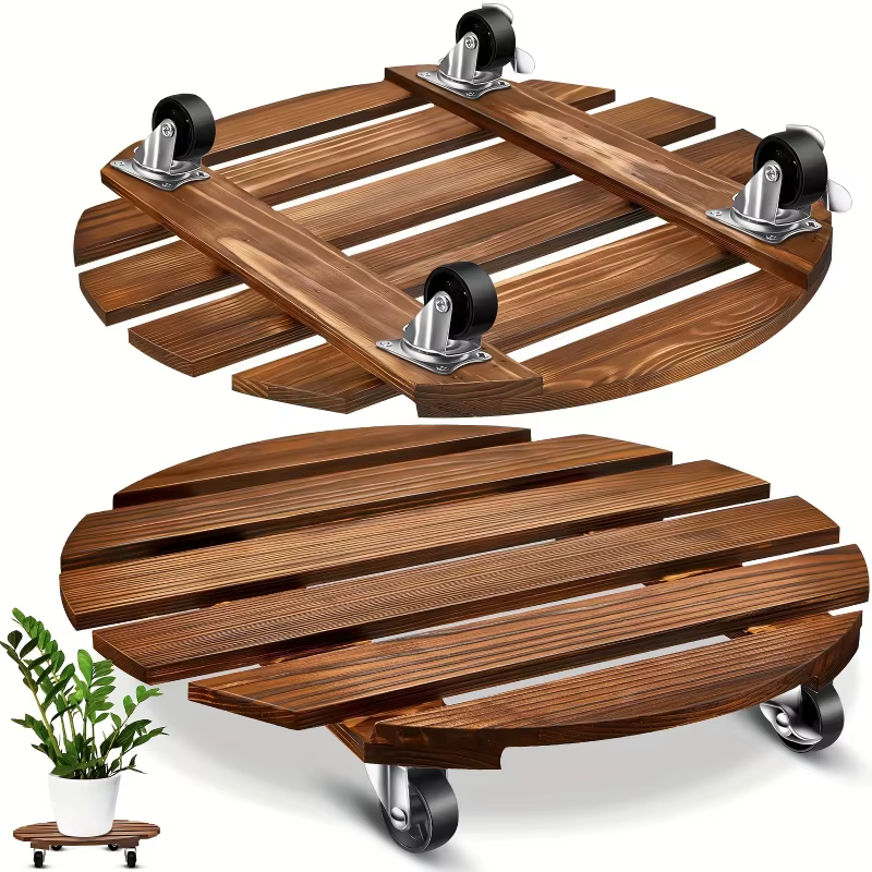 Support de plante à roulettes avec roues